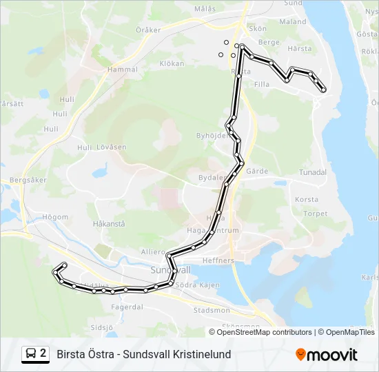 2 Bus Line Map