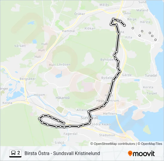 2 Bus Line Map