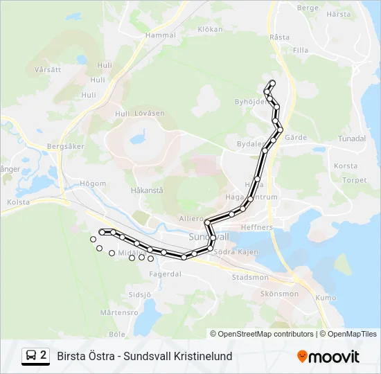 2 Bus Line Map