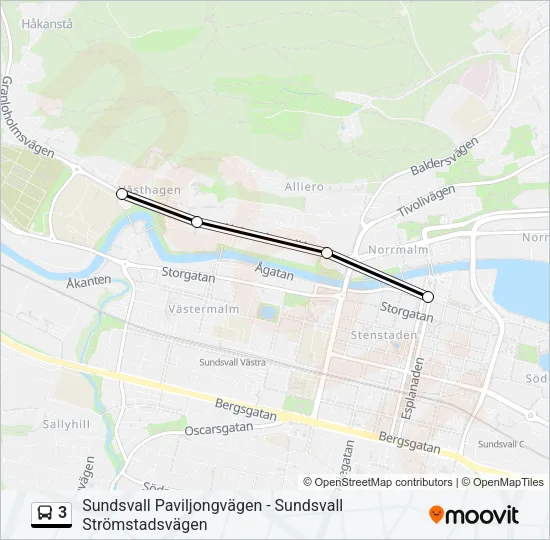 3 Bus Line Map