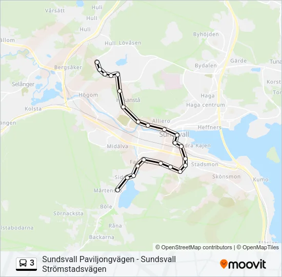 3 Bus Line Map