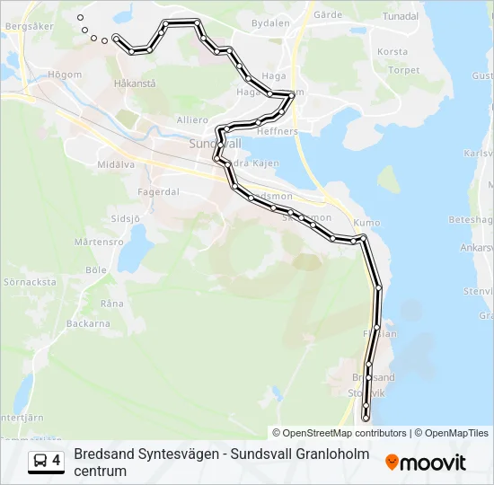 4 Bus Line Map