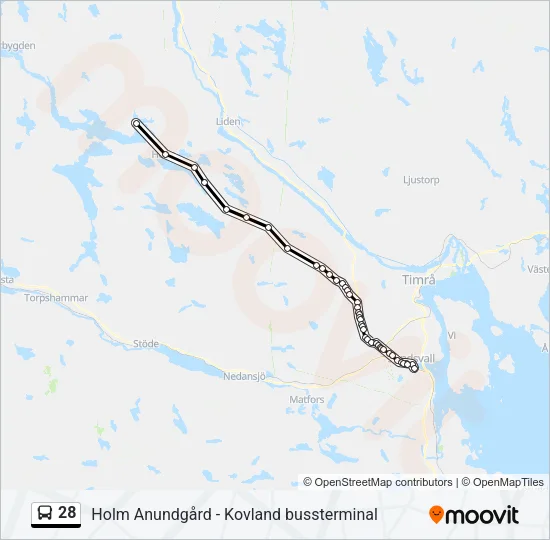 28 Bus Line Map