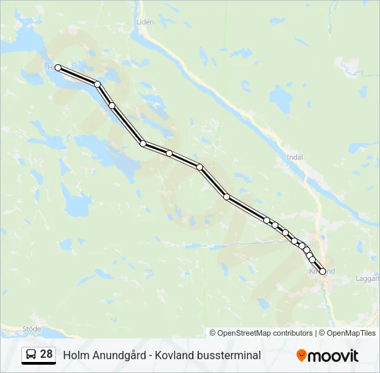 28 Bus Line Map