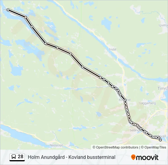 28 Bus Line Map