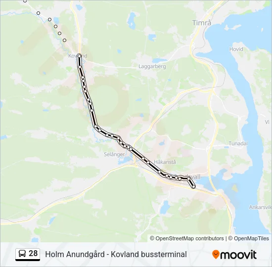 28 Bus Line Map