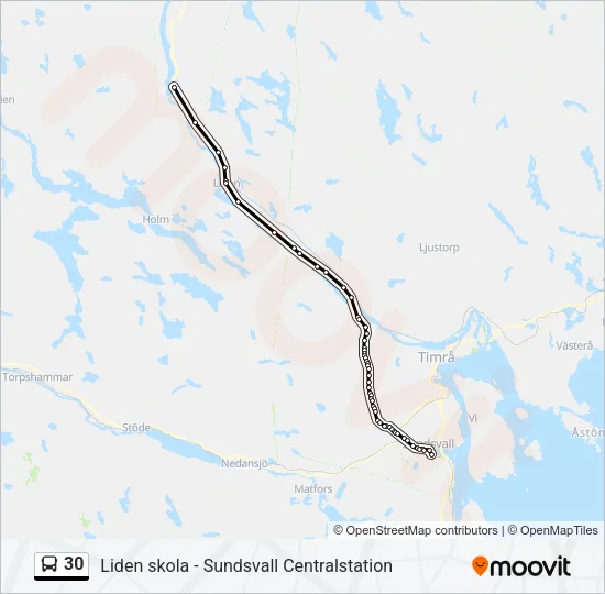 30 Bus Line Map