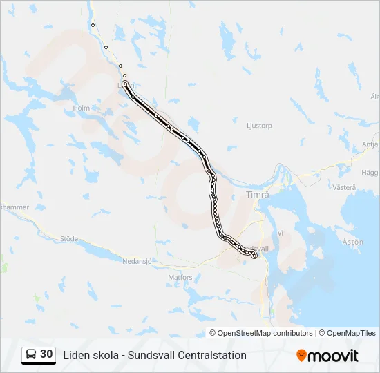 30 Bus Line Map