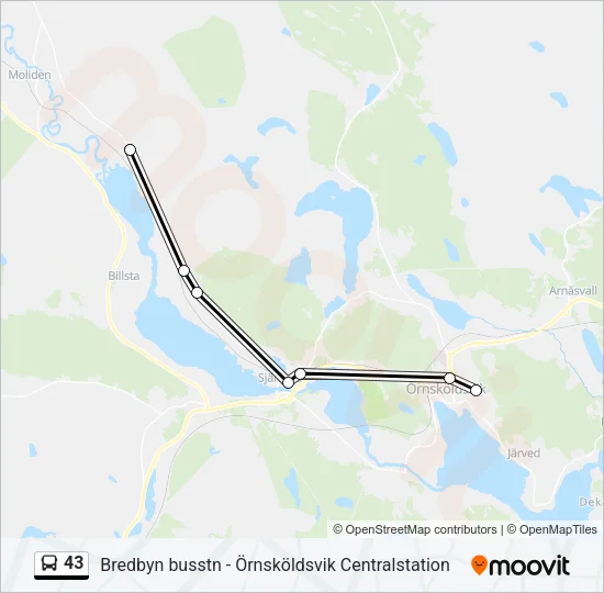 43 Bus Line Map