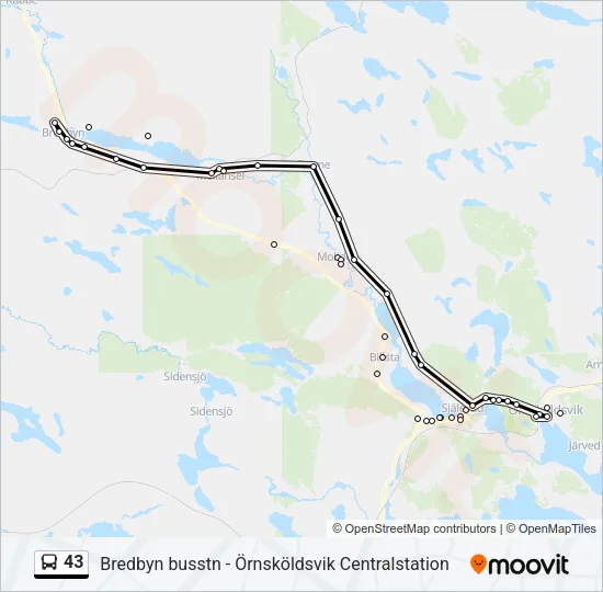 43 Bus Line Map