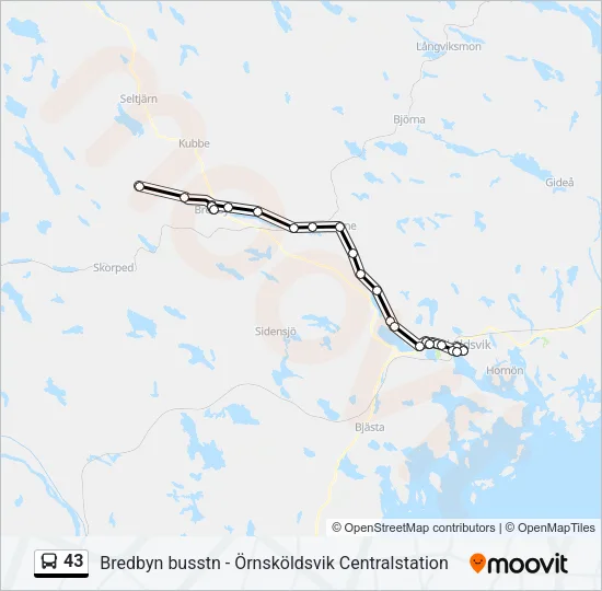 43 Bus Line Map
