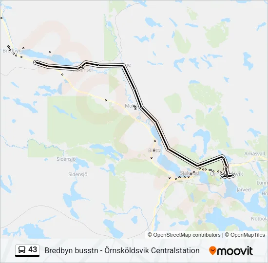 43 Bus Line Map