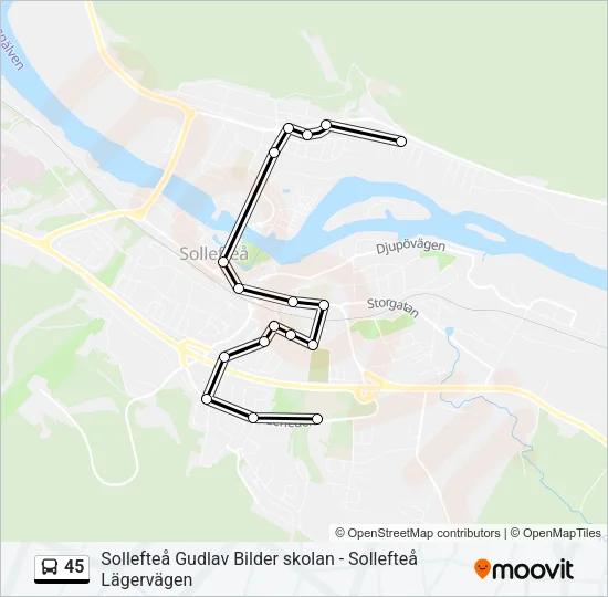 45 Bus Line Map