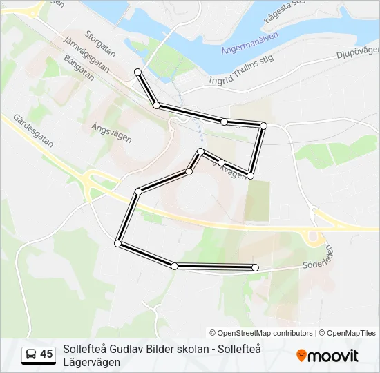 45 Bus Line Map