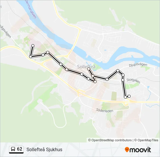 62 Bus Line Map