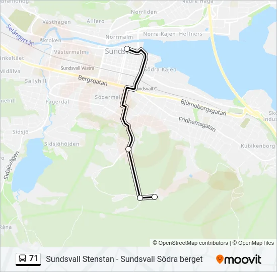 71 Bus Line Map