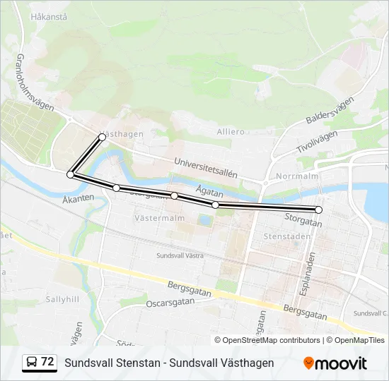 72 Bus Line Map