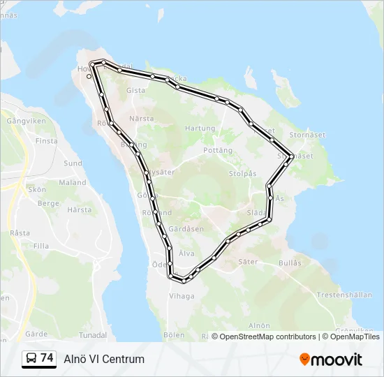 74 Bus Line Map