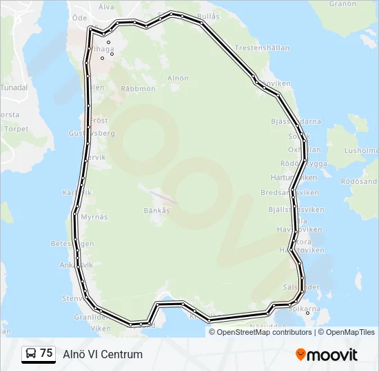 75 Bus Line Map