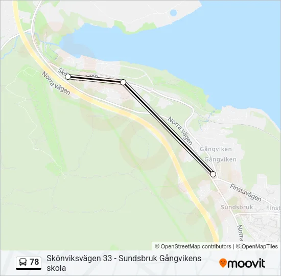 78 Bus Line Map