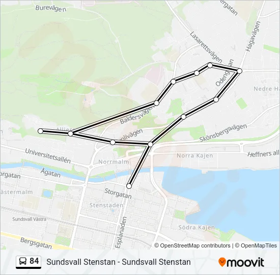 84 Bus Line Map