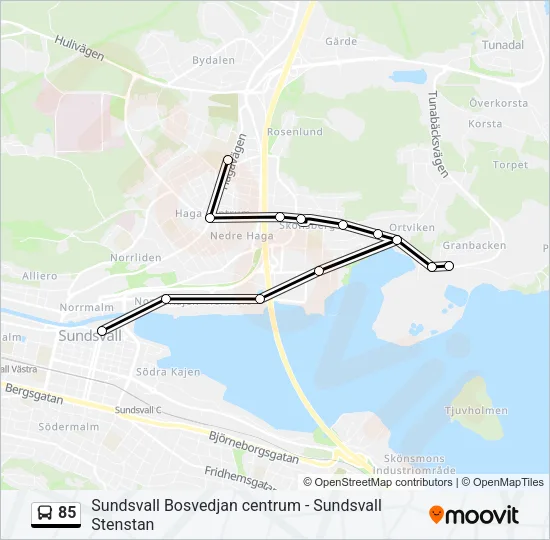 85 Bus Line Map