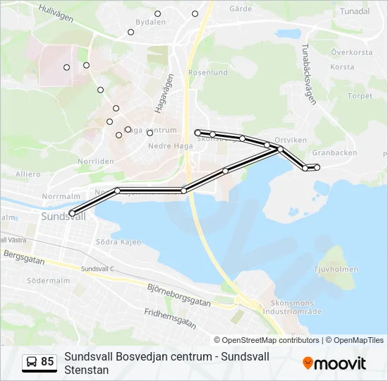 85 Bus Line Map