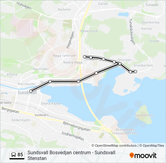 85 Bus Line Map