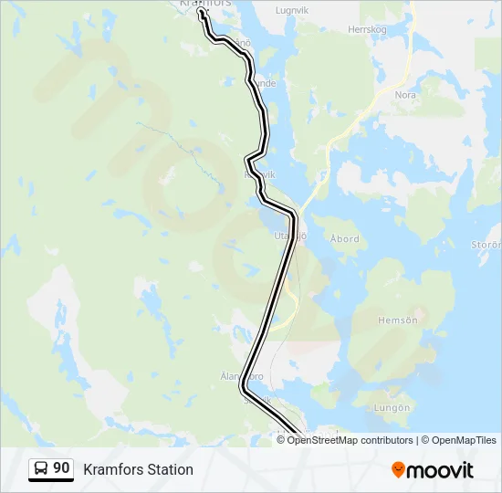 90 Bus Line Map