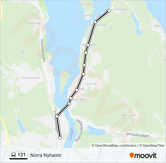 121 Bus Line Map