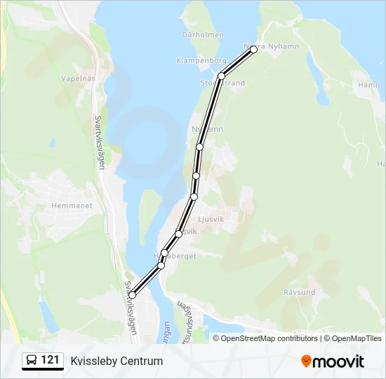121 Bus Line Map