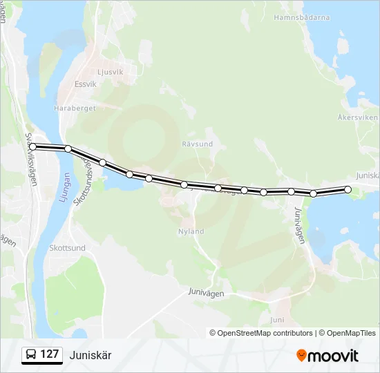 127 Bus Line Map