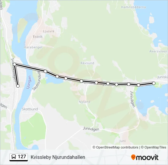 127 Bus Line Map