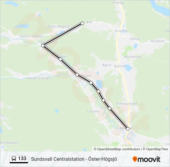 133 Bus Line Map