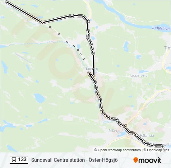 133 Bus Line Map