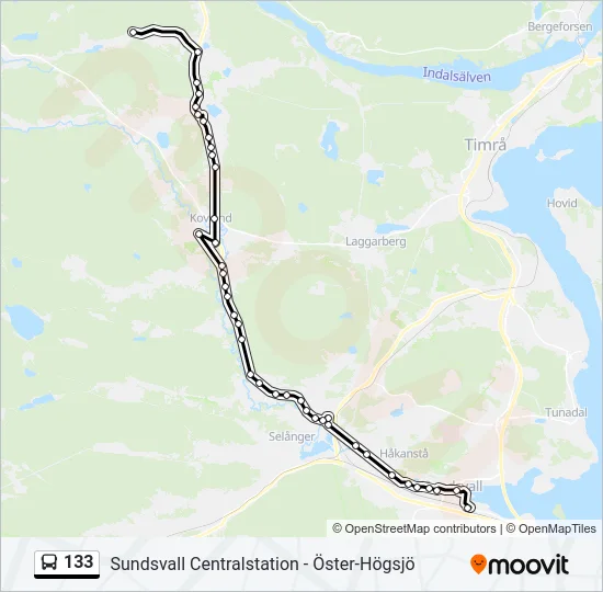133 Bus Line Map