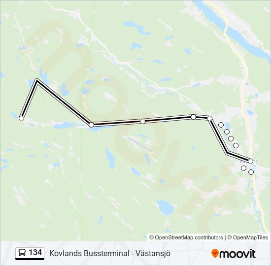134 Route: Schedules, Stops & Maps - Västansjö (Updated)
