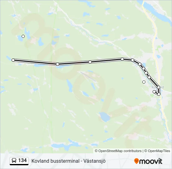 134 Bus Line Map
