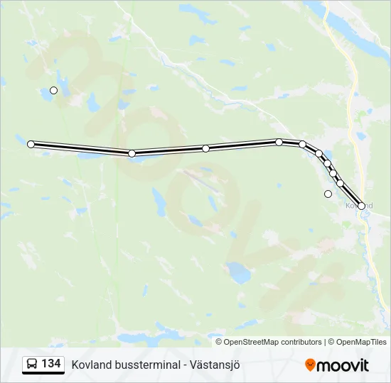134 Bus Line Map