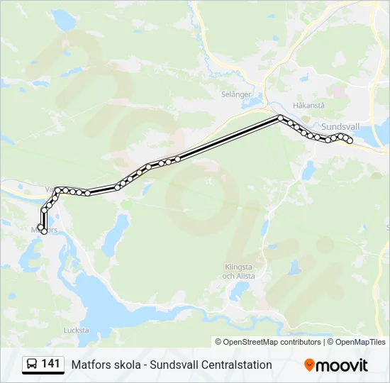 141 Bus Line Map
