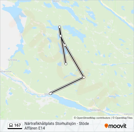 167 Bus Line Map