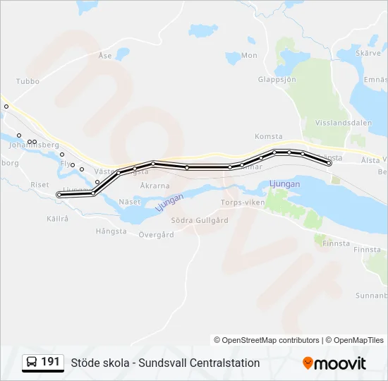 191 Bus Line Map