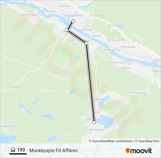 193 Bus Line Map