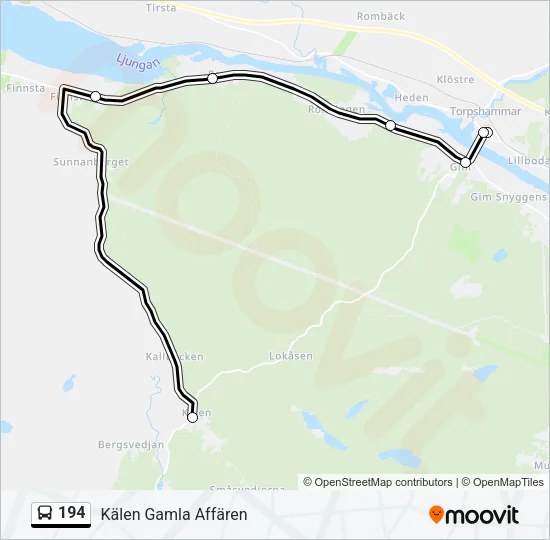 194 Bus Line Map
