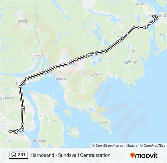 201 Bus Line Map