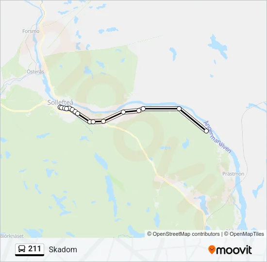 211 Bus Line Map