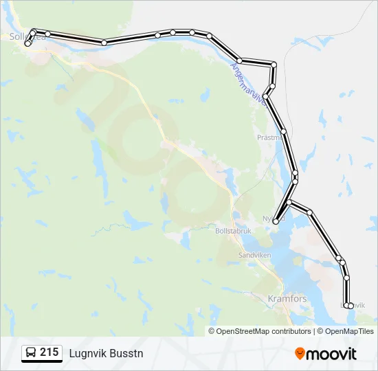215 Bus Line Map