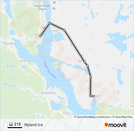 215 Bus Line Map