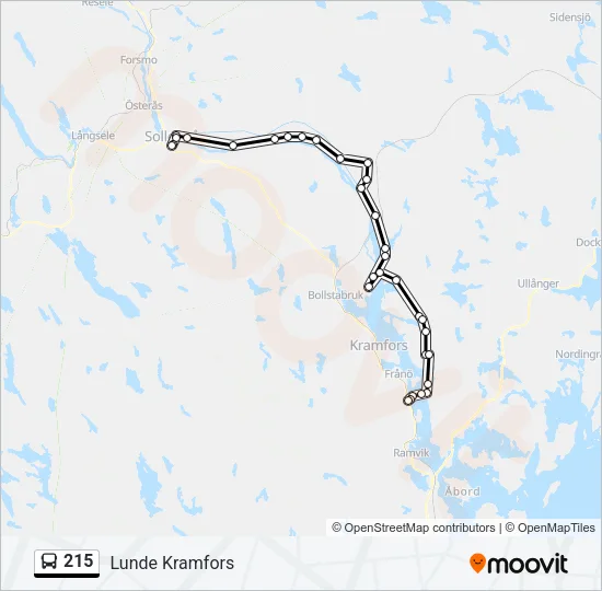 215 Bus Line Map