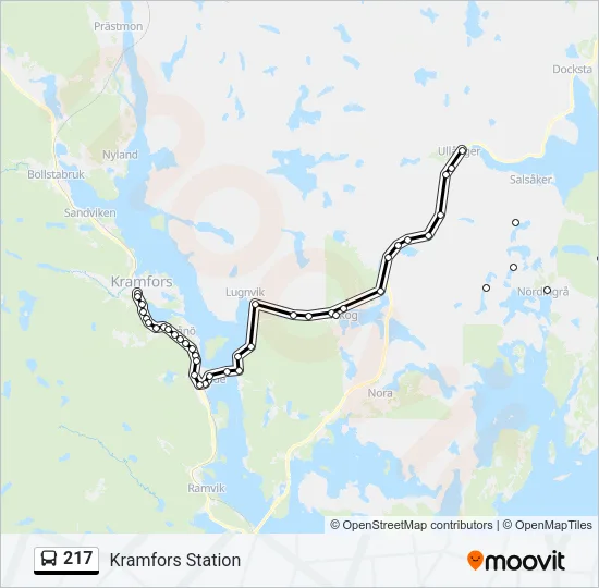 217 Bus Line Map